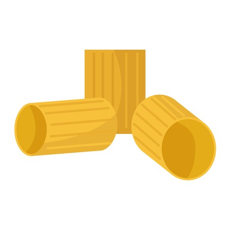 Different types of pasta. Whole wheat pasta, pasta, corn, rice noodles. Kitchen yellow nutrition dinner pasta products. Cooking spaghetti italy traditional ingredient pasta products.のイラスト素材