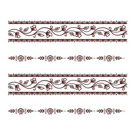 Floral mehendi pattern ornament. illustration mehendi pattern in asian textile style india tribal ornate. Ethnic ornamental lace vintage mehendi pattern mandala abstract textileのイラスト素材
