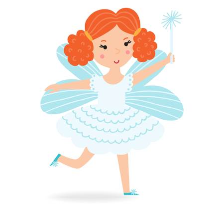 Cute kid wearing Christmas angel costume vector. Little people isolated cheerful holliday little baby party cloth. Childhood fun cartoon present smiling child.のイラスト素材