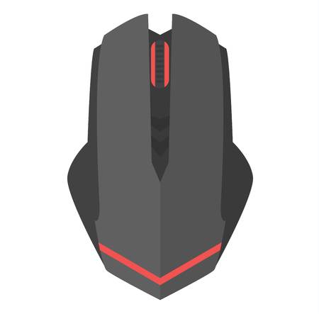 Computer mouse scrolling accessory icon vector illustration. Flat computer mouse design business technology equipment. Optical button device modern instrument.のイラスト素材