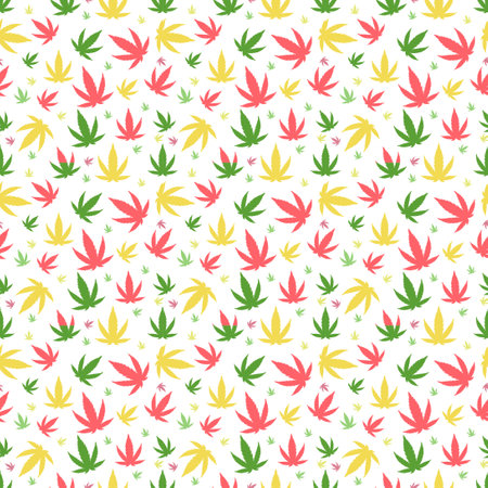 Green marijuana background vector illustration. marihuana background leaf pattern repeat seamless repeats. Marijuana leaf background herb narcotic textile pattern. Different vector patterns.のイラスト素材
