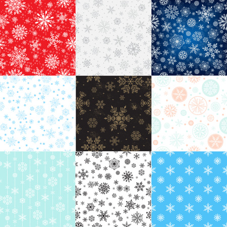 Snowflakes seamless pattern icons vector.のイラスト素材