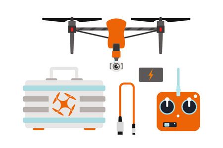 Drone quadcopter vector.のイラスト素材