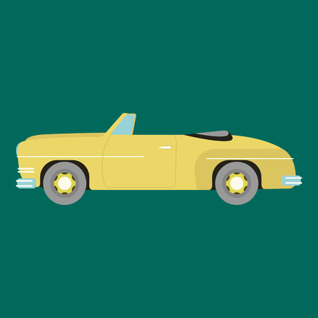 Retro luxury car icons in vector. Travel wheels race shop antique vintage vehicle auto. Automobile classic garage style model drawing old sign illustration.のイラスト素材