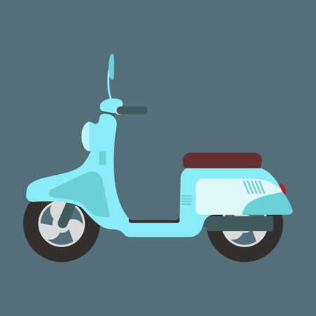 Retro vector scooter illustration.のイラスト素材