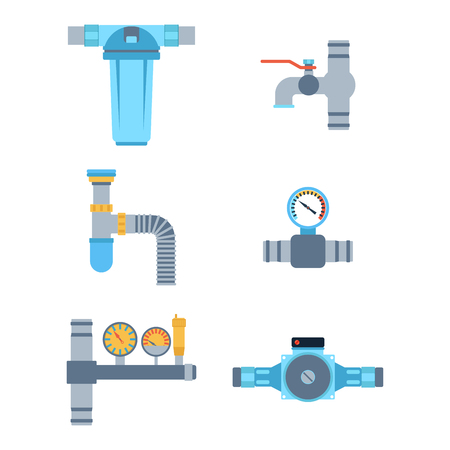 Pipes vector icons isolated.のイラスト素材