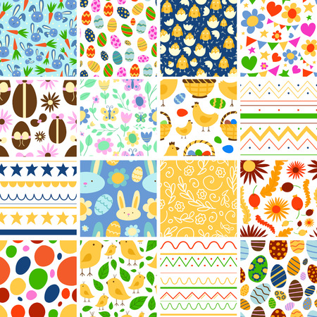 Easter seamless pattern background retro vintage design vector.のイラスト素材