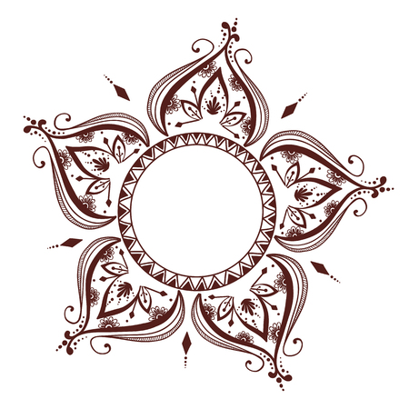 Henna tattoo mehndi flower template vector illustration.のイラスト素材