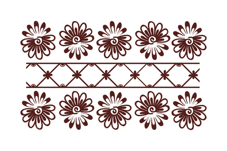 Henna tattoo mehndi flower template vector illustration.のイラスト素材