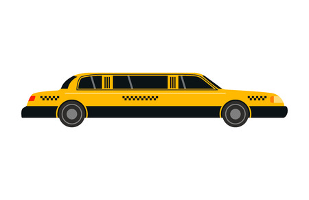 City road yellow taxi limousine transport vector illustration.のイラスト素材
