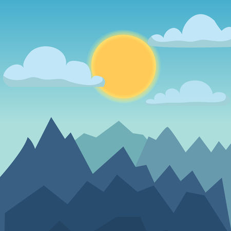 Mountain nature landscape vector illustration.のイラスト素材