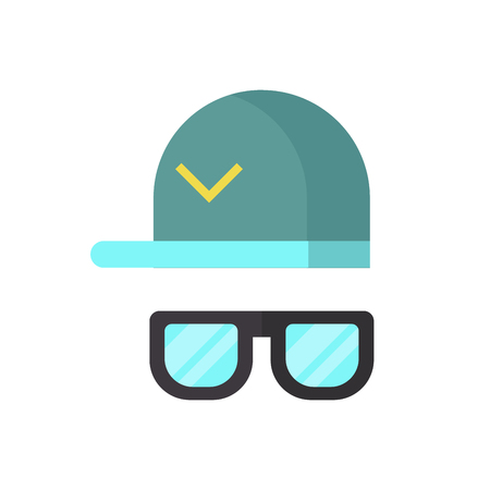 Vector fashion glasses and cool hat.のイラスト素材