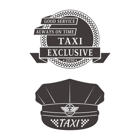 Taxi badge car service business sign template vector illustration.のイラスト素材