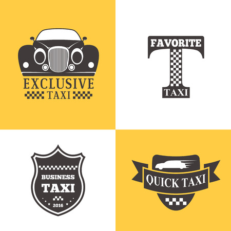 Taxi badge car service business sign template vector illustration.のイラスト素材