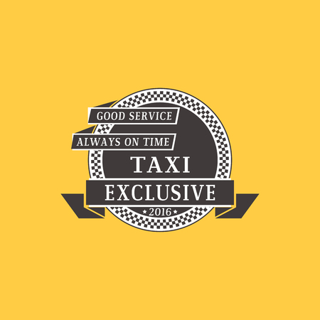 Vintage and modern taxi logos label badge and design elements. Car service business sign template, icon corporate identity design and vector object.のイラスト素材