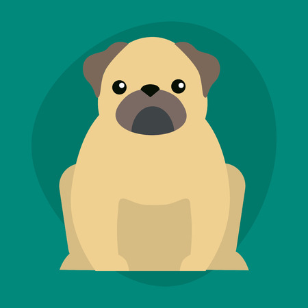 Funny cartoon dog character bread illustration in cartoon style happy puppy and bulldog isolated friendly mammal vector illustration.のイラスト素材