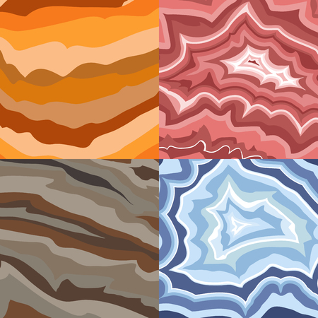Semi precious gemstone jewel natural precious vector stone texture and mineral colorful shiny jewelry material pattern agate geology crystal background.のイラスト素材