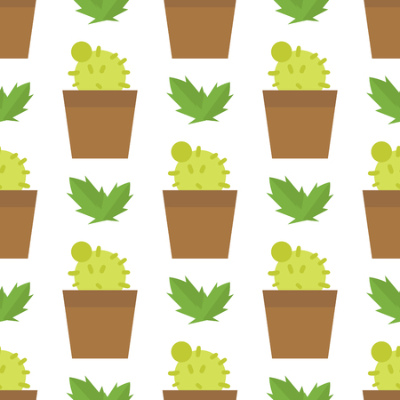 Green desert plant nature cartoon cactus and mexican summer cute cartoon seamless pattern tropical sand tree flower vector illustration.のイラスト素材