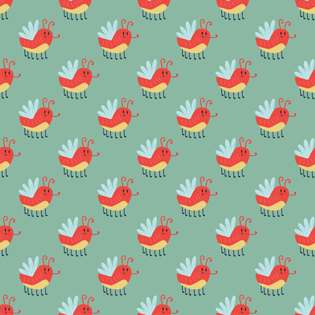 Colorful butterfly decorative seamless pattern vector graphic summer free fly present illustration.のイラスト素材