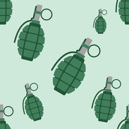 Hand grenade bomb explosion weapons seamless pattern vector illustrationのイラスト素材