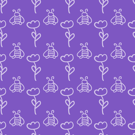 Cartoon doodles hand drawn style seamless pattern summer design wallpaper vector illustration.のイラスト素材