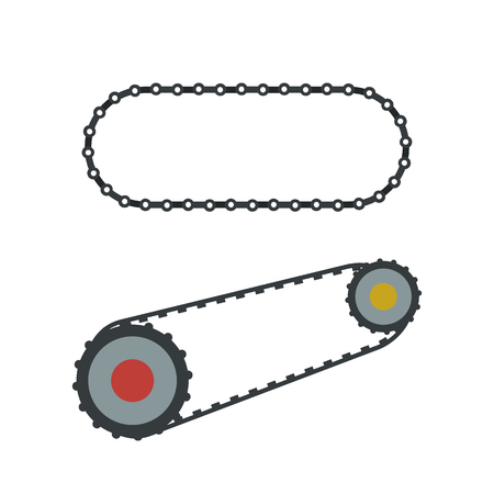 Part of machinery manufacturing work detail gear mechanical equipment industry vector illustration.のイラスト素材