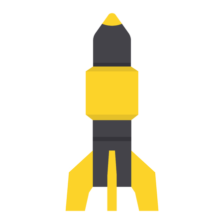 Missile rocket icon vector illustration cartoon isolated bomb flat style white background threatのイラスト素材