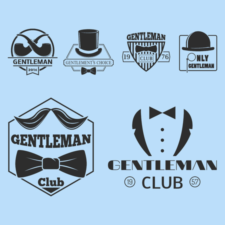 Vintage style pocket watch gentleman vector illustration badge design mustache element.のイラスト素材