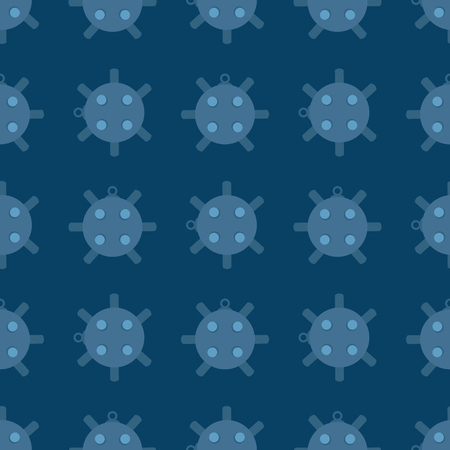 Naval mine seamless pattern vector illustration sea bomb backgroundのイラスト素材