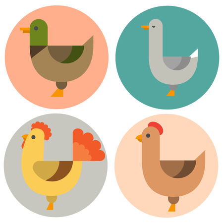Farm icon vector illustration nature food harvesting grain agriculture different animals characters.のイラスト素材