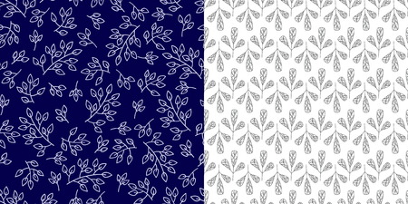 Seamless pattern leaves vector illustration nature design floral summer plant textileのイラスト素材