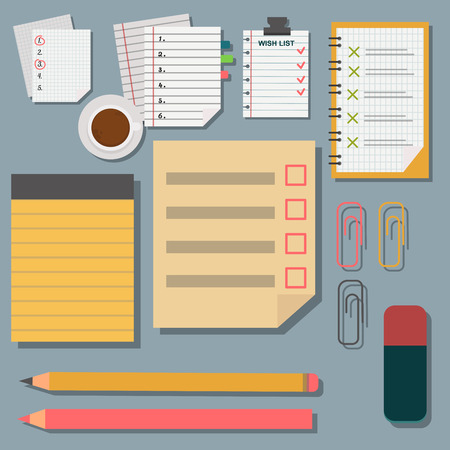 Vector notebook agenda business note plan work reminder planner organizer illustration.のイラスト素材