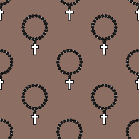 Vector seamless cross pattern abstract background with monochrome religion christianity printのイラスト素材