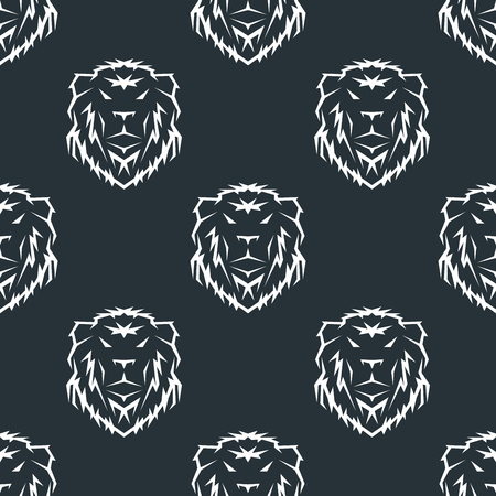 Tiger head royal seamless pattern with beautiful animal vector hand drawn lion face illustration.のイラスト素材