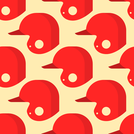 Baseball sport game red hats vector illustration graphic cap seamless pattern design.のイラスト素材