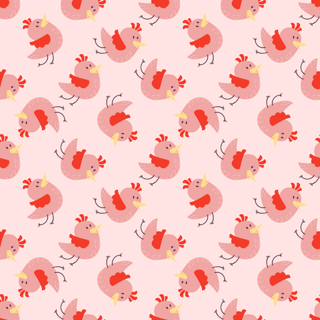 Cute birds seamless pattern vector illustration cartoon colorfulのイラスト素材