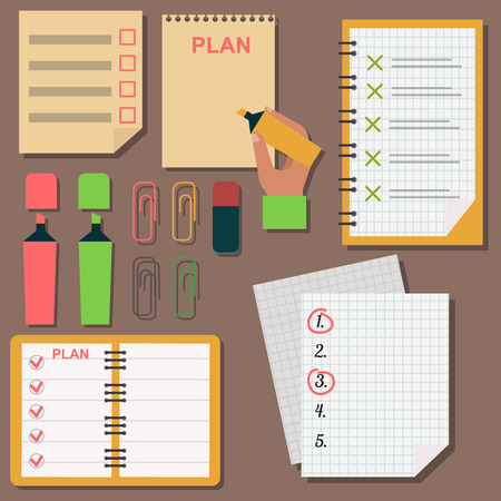 Vector notebook agenda business note plan work reminder planner organizer illustration.のイラスト素材
