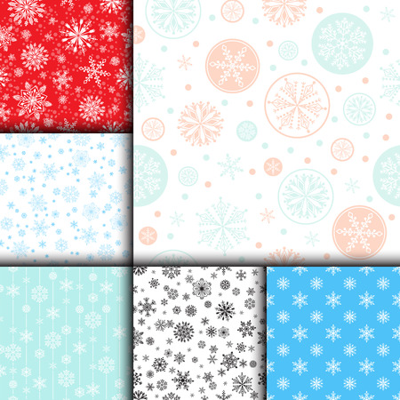 Snowflake vector seamless pattern weather traditional winter december wrapping paper christmas background.のイラスト素材