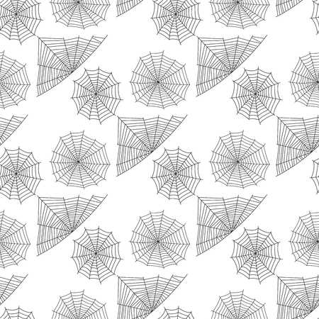 Spider web silhouette arachnid fear graphic flat scary animal seamless pattern background vectorのイラスト素材