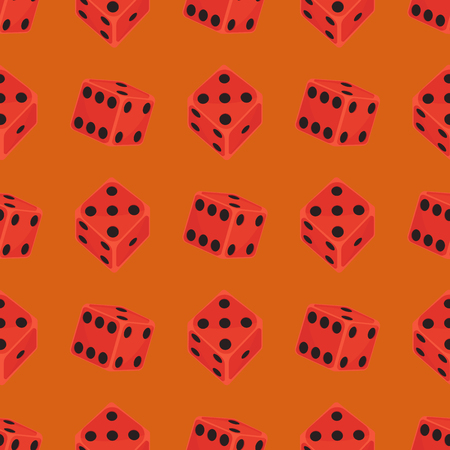 Isometric dice number lucky game fortune casino seamless pattern variants loss gamble cube vector illustration.のイラスト素材