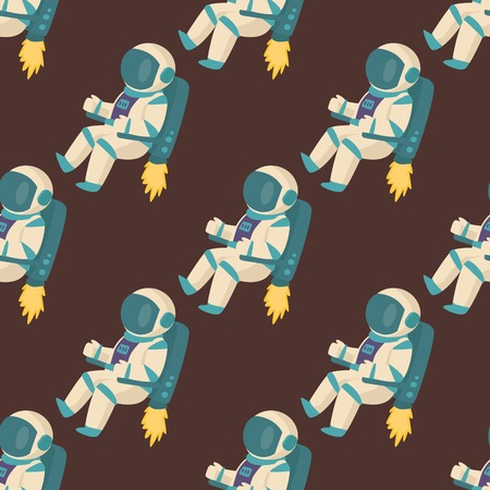 A Vector astronauts in space seamless pattern character and having fun spaceman galaxy atmosphere system fantasy traveler man.のイラスト素材