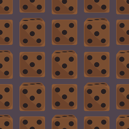 Isometric dice number lucky game fortune casino seamless pattern variants loss gamble cube vector illustration.のイラスト素材
