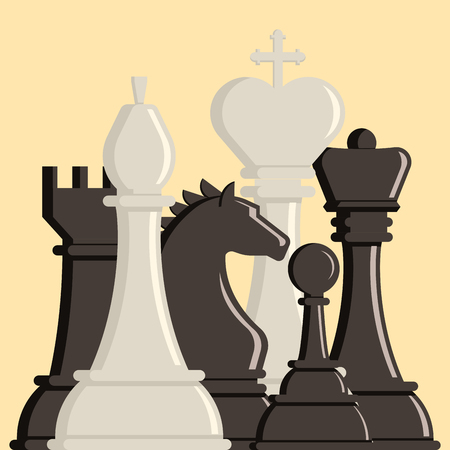 A Chess board and chessmen vector strategy play.のイラスト素材