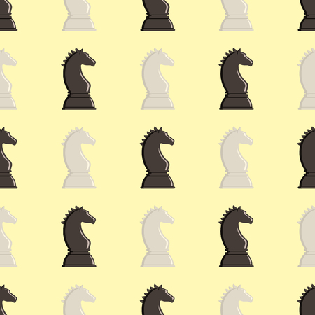 Chess board and chessmen vector seamless patternのイラスト素材