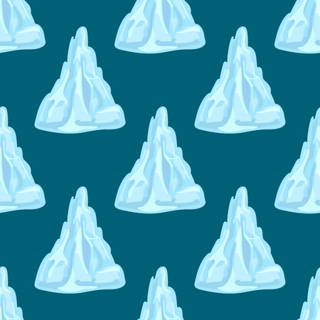 Ice caps snowdrifts icicles seamless pattern arctic snowy cold water winter decor vector illustration.のイラスト素材