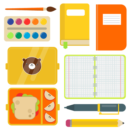 School supplies children stationaryのイラスト素材