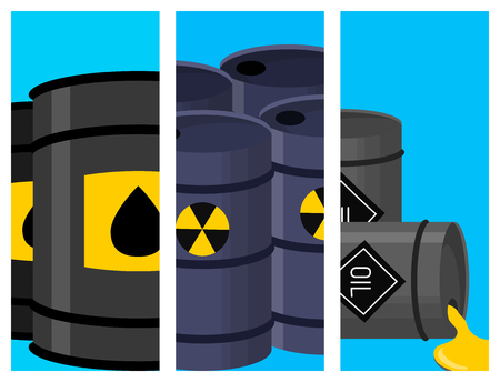 Oil drums container fuel vector illustrationのイラスト素材