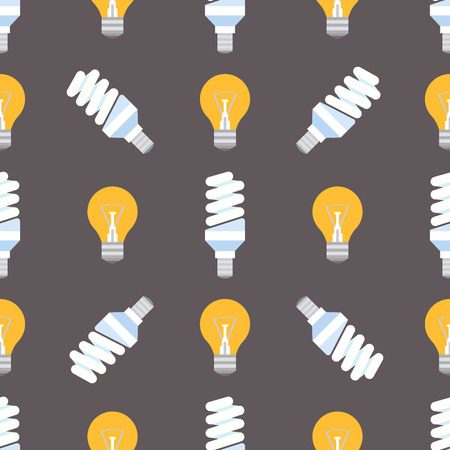 Cartoon lamps light bulb seamless pattern background design vector illustration brainstorm solution energyのイラスト素材