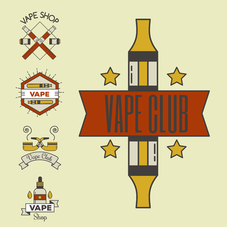 Vaping e-cigarette emblems vectorのイラスト素材