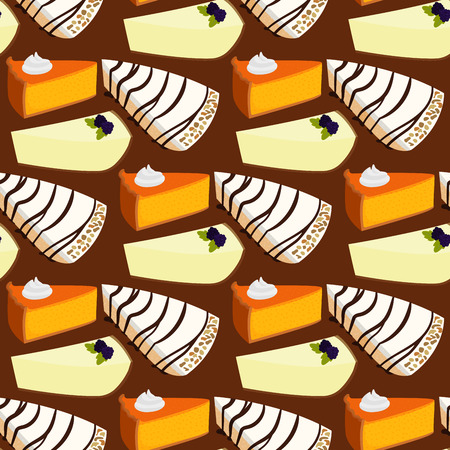 Homemade organic pie dessert vector illustration fresh golden rustic gourmet bakery seamless pattern background.の写真素材